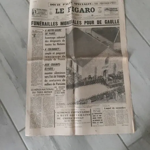 Journal le figaro du vendredi 13 novembre 1970