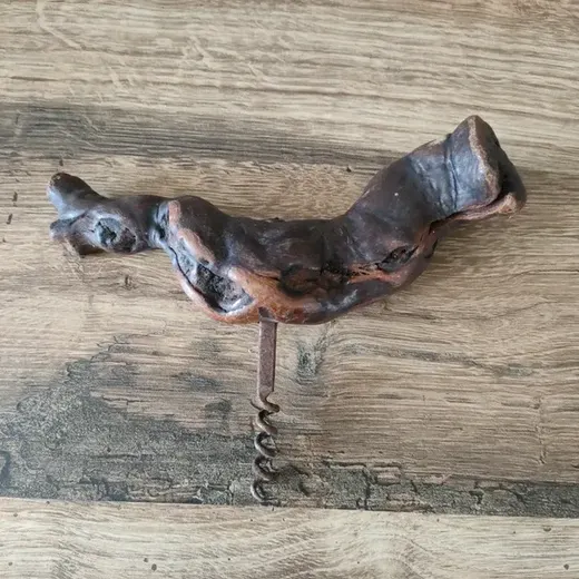 Tire bouchon ancien en bois grand modèle