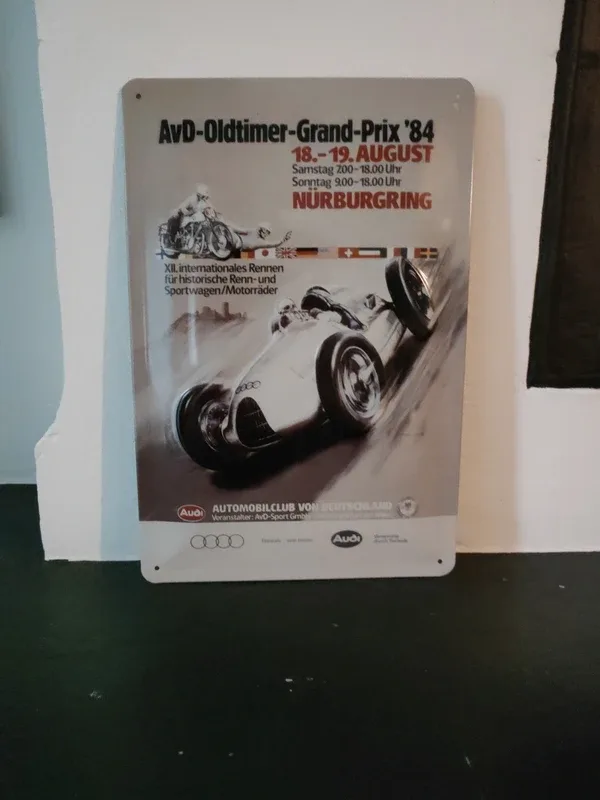 Plaque en métal Audi grand prix '84