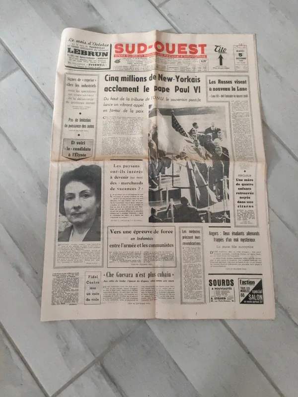 Journal SudOuest du mardi 5 octobre 1965